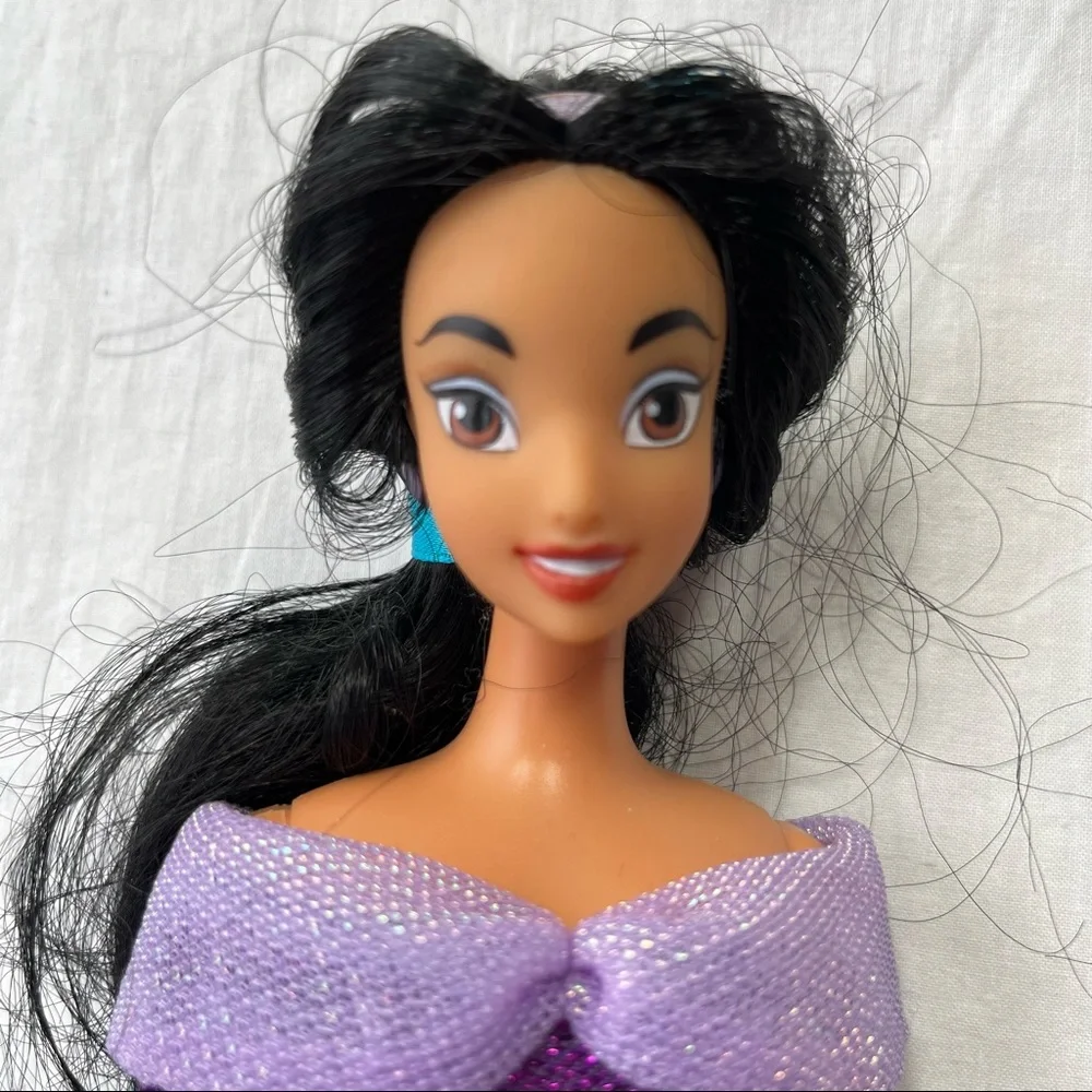 Disney Princess Jasmine from Aladdin Wearing Purple Outfit with Slippers